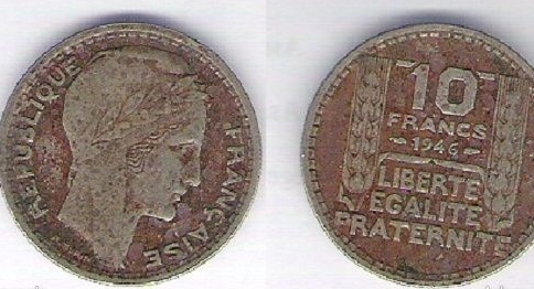 Pièce de monnaie "France" 10 Franc (1946)